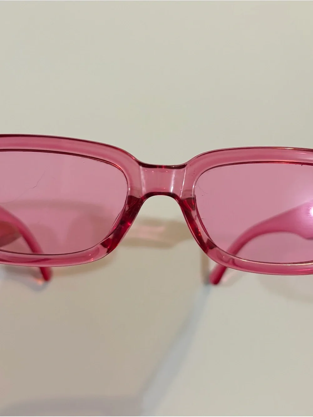 Women’s Pink Rectangular Fashion Sunglasses